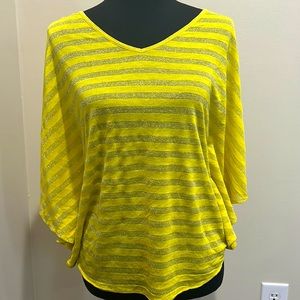 INC dolman style sleeve top with sparkly stripes size S